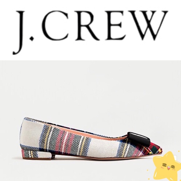 J Crew Pointed-toe flats in snowy Stewart tartan - Picture 2 of 8